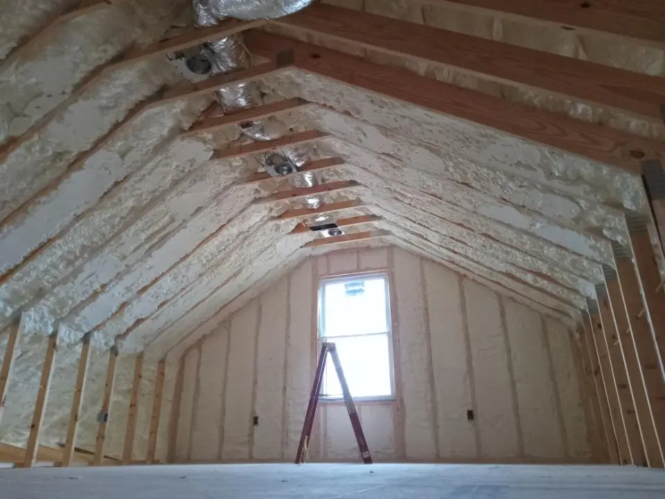 Spray foam roofing application for Crawl Space Insulation project in Prineville